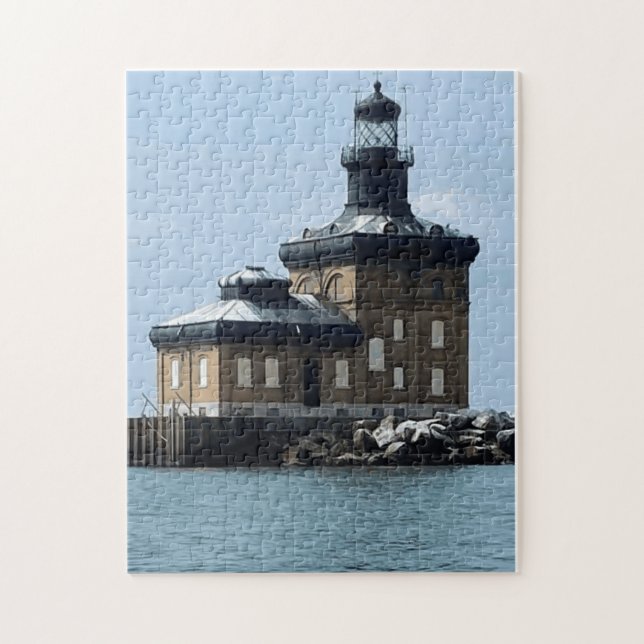 Puzzle Faro de Toledo Harbor convertido en un  (Vertical)