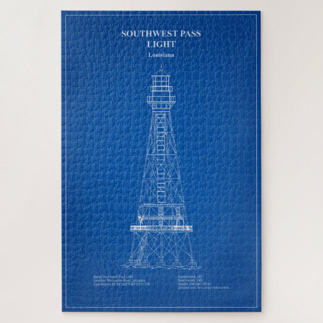 Puzzle Faro del paso suroeste - Louisiana - AD (Vertical)