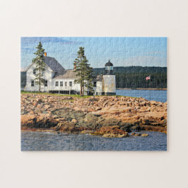 Puzzle Faro del puerto del invierno, Maine