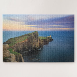 Puzzle Faro del punto de Neist en Skye en la puesta del