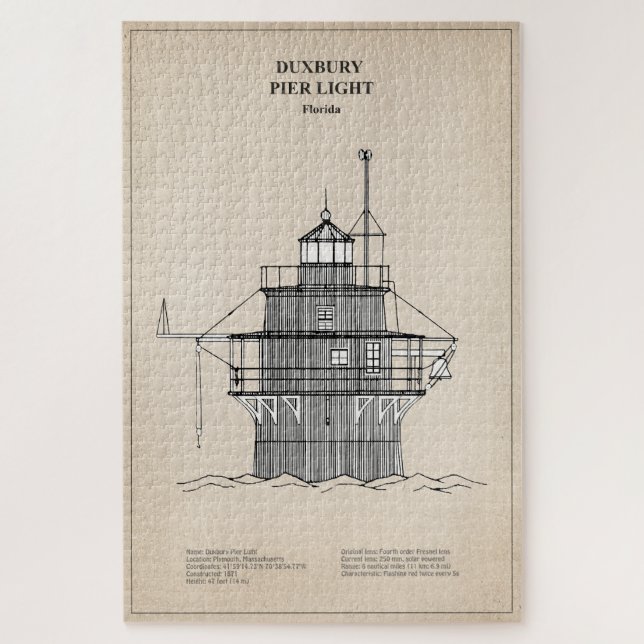 Puzzle Faro Duxbury Pier Light - Massachusetts -SBD (Vertical)