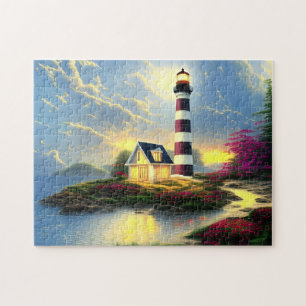 Puzzle Faro en el Sunset Beautiful Beach Landscape