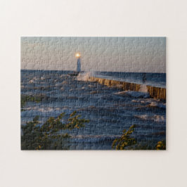Puzzle Faro en un mar tempestuoso