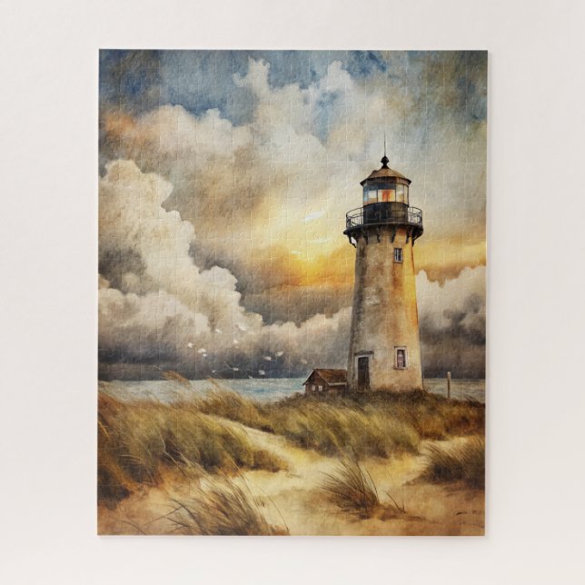 Puzzle Faro en una playa (Vertical)