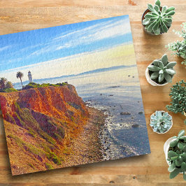 Puzzle Faro oceánico en California Rocky Cliff Photo