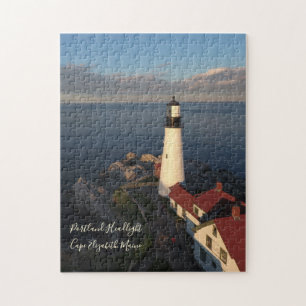 Puzzle Faro Portland brillante atardecer de 252 piezas