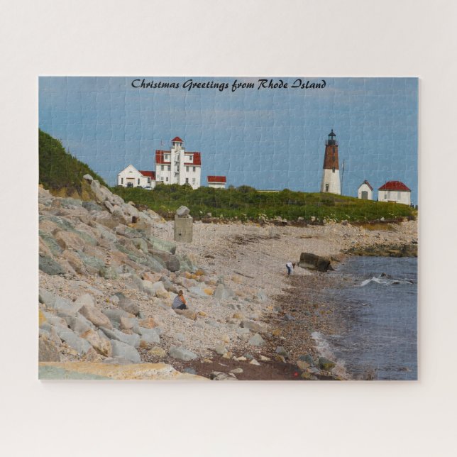 Puzzle Faro Rhode Island.Saludos de Navidad (Horizontal)