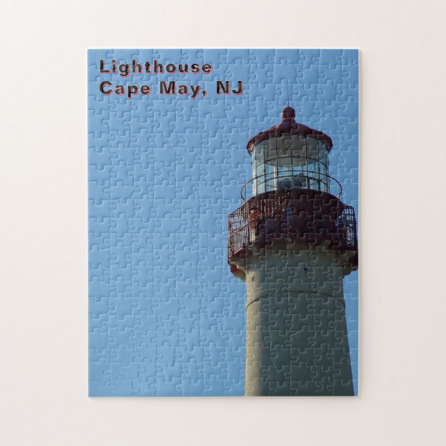 Puzzle Faro rojo blanco, Cape May, NJ (Vertical)