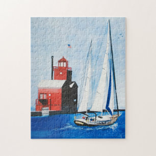 Puzzle Faro Rojo de Michigan