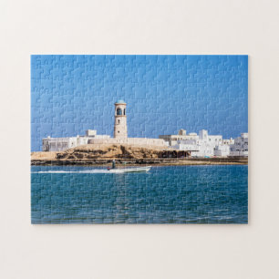 Puzzle Faro Sur con barco de pescador - Sur, Omán