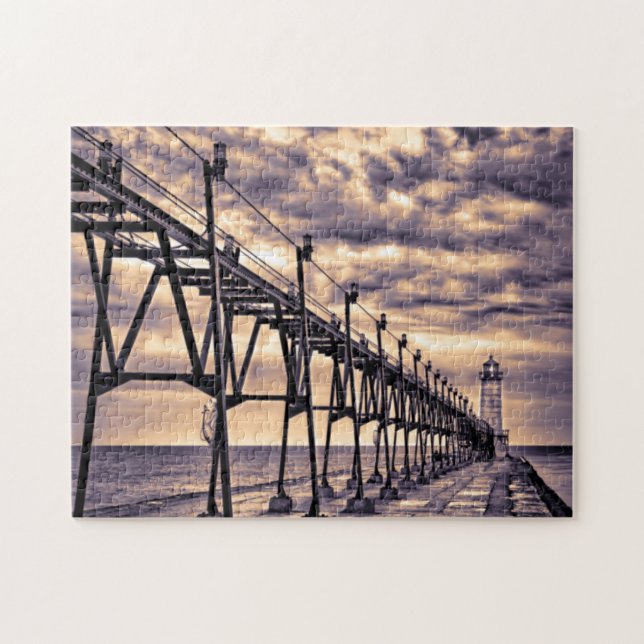 Puzzle Faro y muelle Grand Haven (Horizontal)