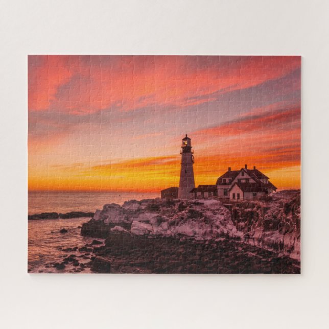 Puzzle Faros | Cabeza Portland Cape Elizabeth Maine (Horizontal)