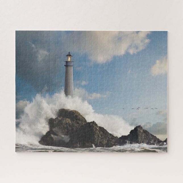 Puzzle Faros | Faro Con Ondas Caídas (Horizontal)