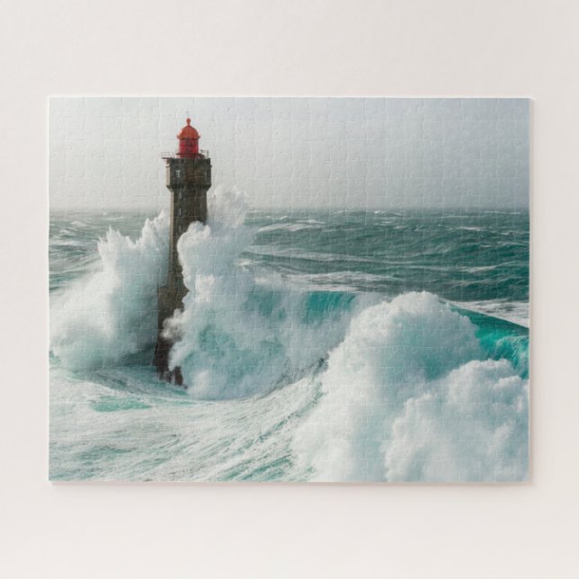 Puzzle Faros | Faro de Jument Ouessant France (Horizontal)