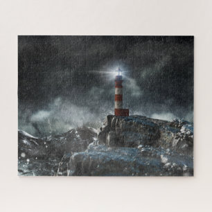 Puzzle Faros   Faro en la tormenta