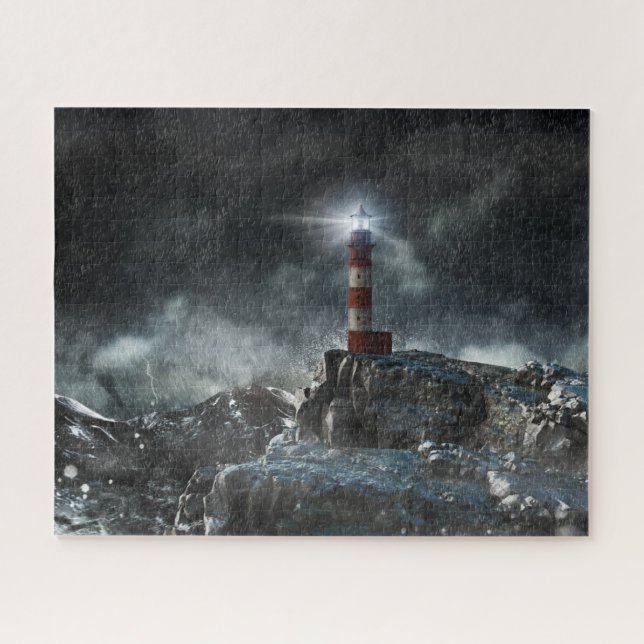 Puzzle Faros | Faro en la tormenta (Horizontal)