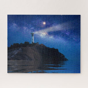 Puzzle Faros   Faro nocturno estrellado