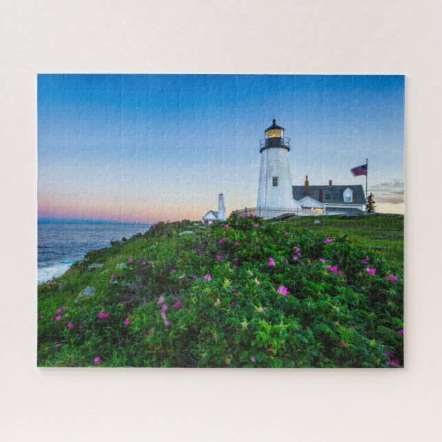 Puzzle Faros | Point Lighthouse Bristol Maine (Horizontal)