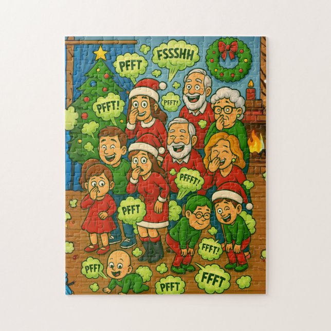 Puzzle Farting Family Christmas Party  (Vertical)