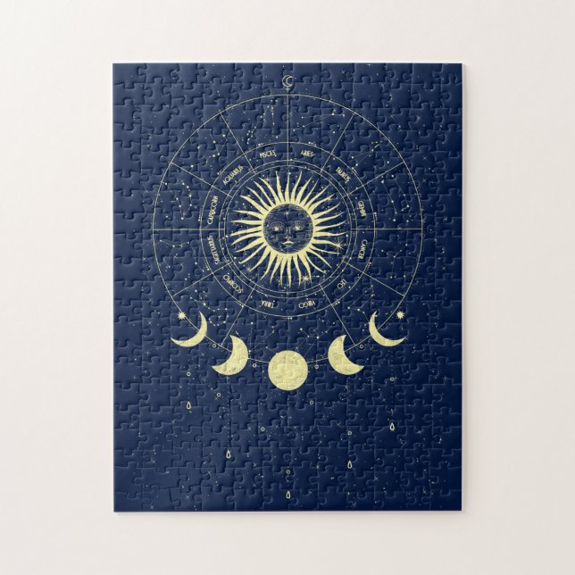 Puzzle Fases celestes de la luna solar Zodiac (Vertical)