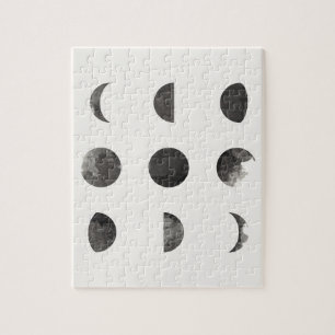 Puzzle Fases de la acuarela lunar de la luna