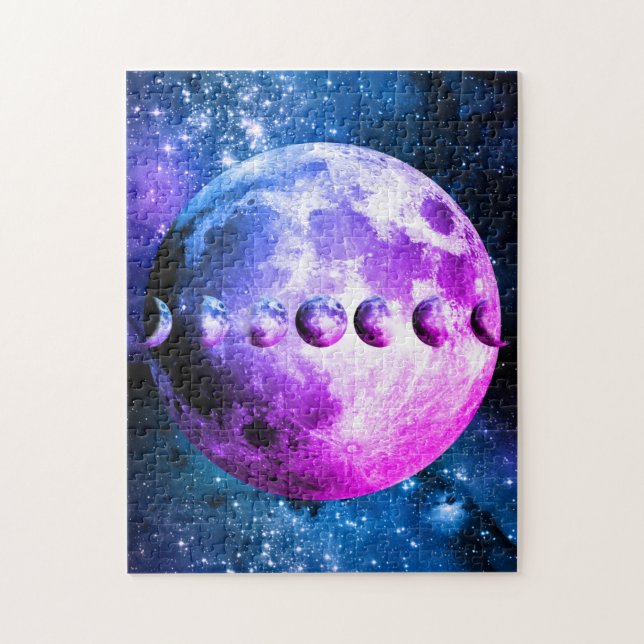 Puzzle Fases lunares y brillantes estrellas del universo (Vertical)