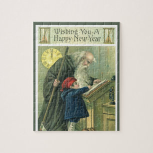 Puzzle Father Time Wishing You a Happy New Year