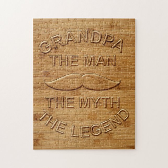 Puzzle Faux Carved Wood Grandpa La Leyenda (Vertical)