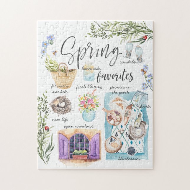 Puzzle Favoritos de primavera de moda | Ilustración de ac (Vertical)