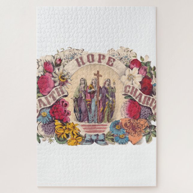 Puzzle Fe, Esperanza y Caridad Virtudes teologales (Vertical)
