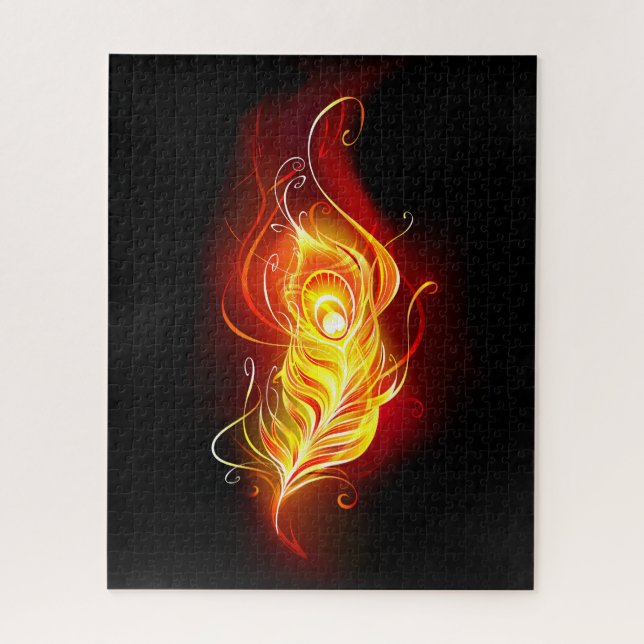 Puzzle Feather Peacock (Vertical)