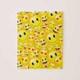 Puzzle Felices caras sonrientes de Emoji amarilla animada