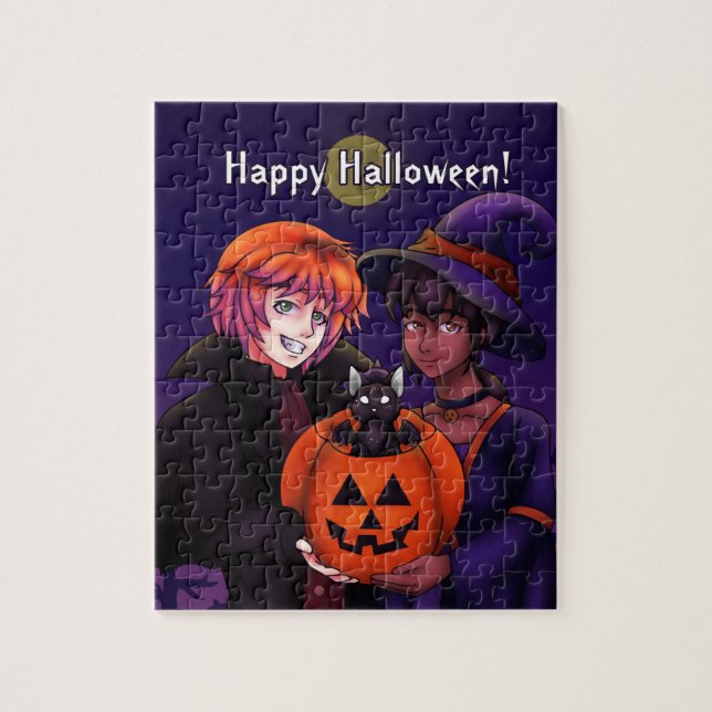 Puzzle Felices disfraces de Halloween (Vertical)