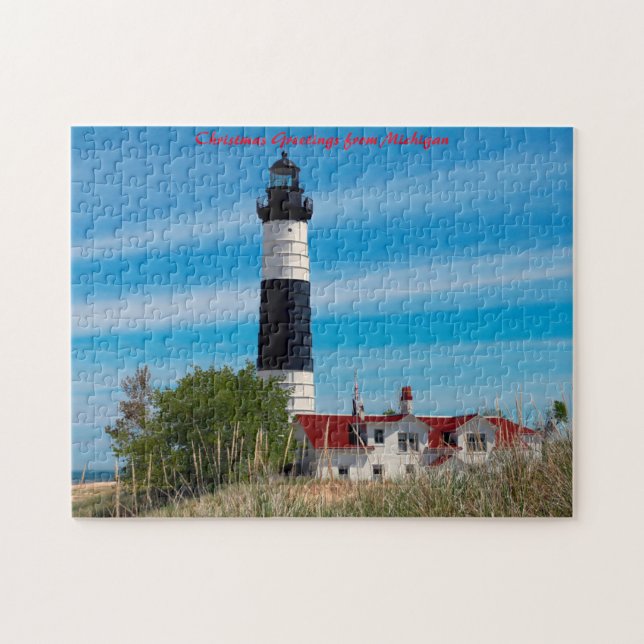 Puzzle Felices Fiestas desde Michigan (Horizontal)