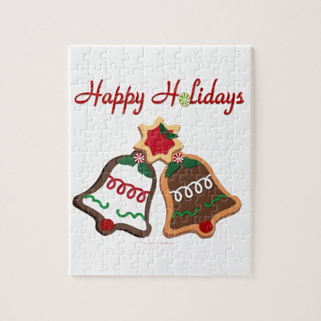 Puzzle Felices Fiestas Galletas de Navidad Campanas (Vertical)