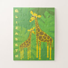 Puzzle Felices hijos de la familia Giraffe personalizados