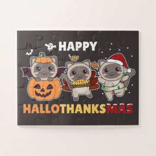 Puzzle Felices Navidades de Hallothanksmas Elephant Jigsa