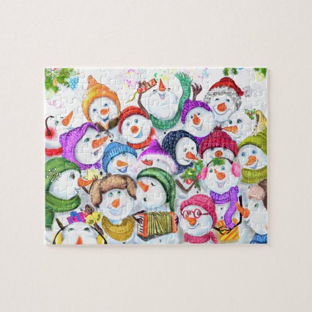 Puzzle Felices Snowmans - Feliz Navidad (Horizontal)