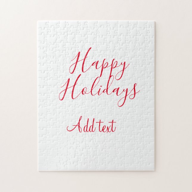 Puzzle Felices vacaciones Navidades caligrafía roja simpl (Vertical)