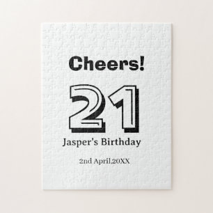 Puzzle Felicidades 21 cumpleaños letra negrita nombre chi