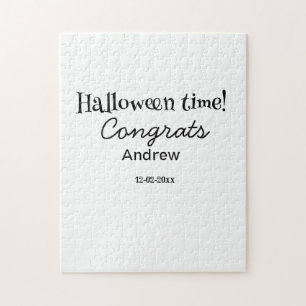 Puzzle Felicidades en Halloween agregar nombre fecha año 