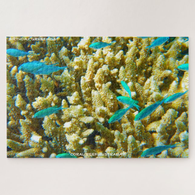 Puzzle Felicitaciones de cumpleaños Arrecife de Coral Aus (Horizontal)