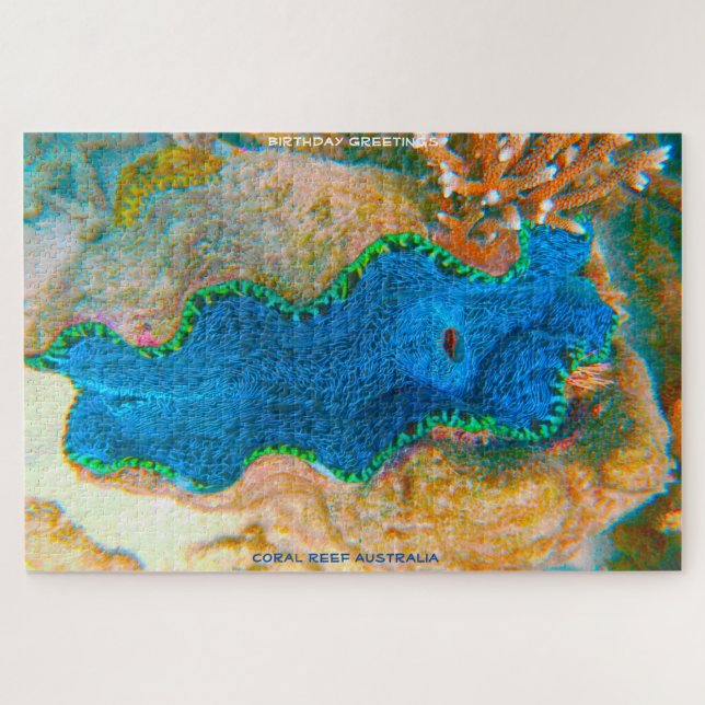 Puzzle Felicitaciones de cumpleaños Arrecife de Coral Aus (Horizontal)