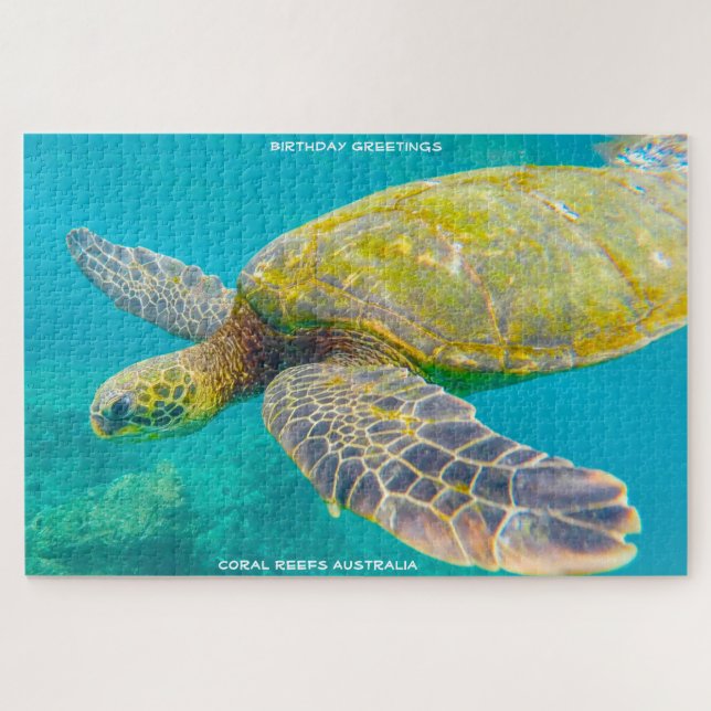 Puzzle Felicitaciones de cumpleaños Arrecife de Coral Aus (Horizontal)
