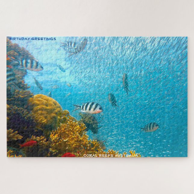 Puzzle Felicitaciones de cumpleaños Arrecife de Coral Aus (Horizontal)
