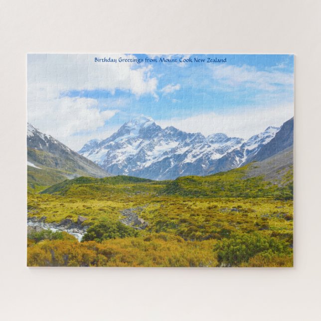 Puzzle Felicitaciones de cumpleaños desde Mount Cook Nuev (Horizontal)