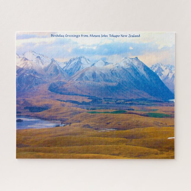 Puzzle Felicitaciones de cumpleaños desde Mount John Teka (Horizontal)