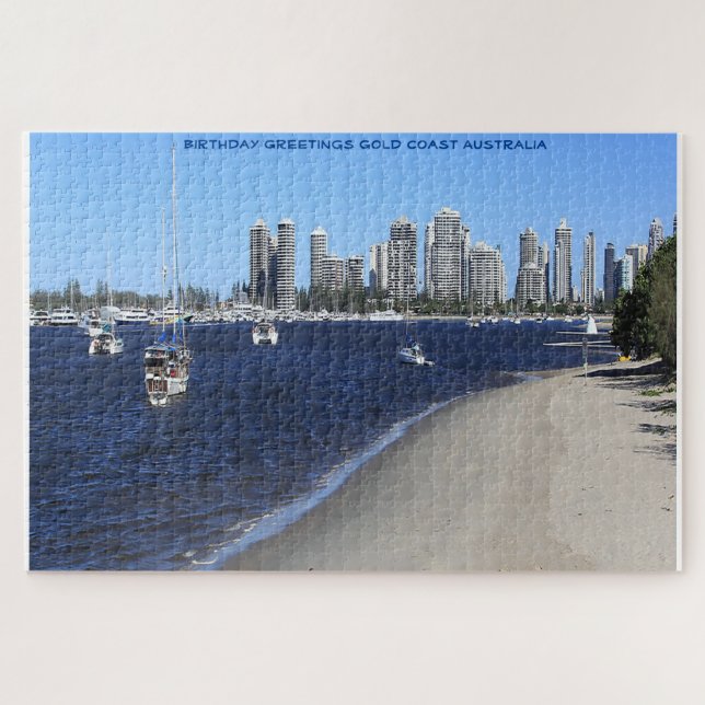 Puzzle Felicitaciones de cumpleaños Gold Coast Australia (Horizontal)