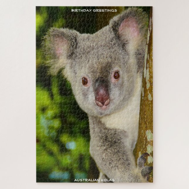 Puzzle Felicitaciones de cumpleaños Koalas australianos (Vertical)