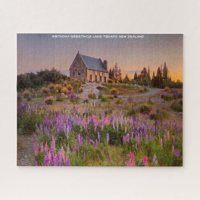 Puzzle Felicitaciones de cumpleaños Lago Tekapo Nueva Zel (Horizontal)